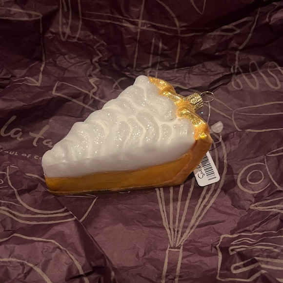 Lemon Meringue Pie Slice Glass Ornament - Picture 1 of 2